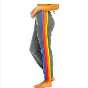 Aviator Nation neon 5 stripe women’s sweat pants